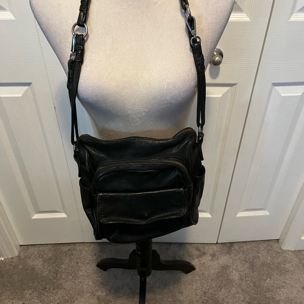 Danier Black Leather Crossbody Bag